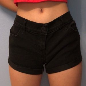 black hollister jean/denim shorts